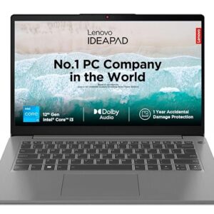 (Refurbished) Lenovo IdeaPad 3 12th Gen Intel Core i3-1215U 14 Inch (35.5cm) FHD Thin & Light Laptop (8GB/512GB SSD/Win 11/Office 2021/1Yr ADP Free/3months Game Pass/Arctic Grey/1.43Kg), 82RJ00FUIN